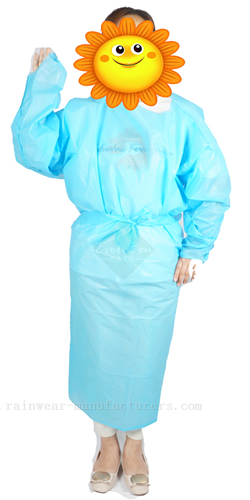 800 Workers disposable plastic waterproof isolation gown polyethylene thumb loop isolation gown Supplier